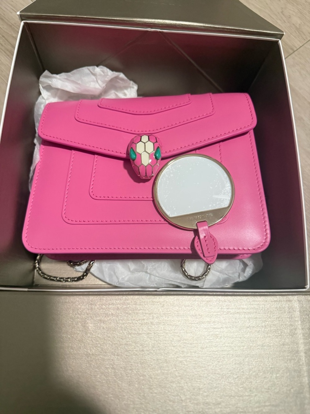 Bvlgari Serpenti Hot Pink Shoulder Bag – Statement Luxury Handbag - Picture 10 of 11